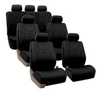 FH Group FH-PU009217 Housses de siège de Voiture en Cuir synthétique Rome, compatibles avec airbag et Banquette séparée, Couleur Noire Unie, compatibles avec la Plupart des Voitures, camions, SUV ou