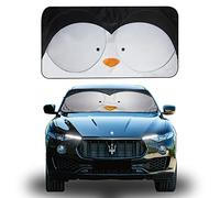 FH Group Grand Pare-Soleil Pliable pour Pare-Brise de Voiture imprimé Pingouin - Pare-Soleil réfléchissant Portable pour berlines, SUV et camions Noir