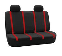 FH Group Housses de siège arrière de Voiture en Tissu avec appuie-tête Amovible - Ajustement Universel - Housses de siège Auto lavables - pour SUV, berline, fourgonnette - Rouge