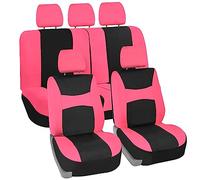 FH Group Housses de siège Automobile Rose Universal Fit Housse de Seau et de Banc pour la Plupart des Voitures, VUS et camions (airbag Complet Compatible avec Banc divisé) FB030PINK115