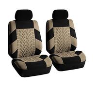 FH GROUP Housses de siège Avant en Tissu de qualité supérieure pour sièges de Voiture à Dossier Bas avec appuie-tête Amovible, Ajustement Universel, Compatible avec airbag - Beige berline