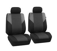 FH Group Housses de siège Avant en Tissu Gris - Housses de siège pour sièges arrière Bas avec appuie-tête Amovible, Ajustement Universel, Compatible avec airbag pour SUV, berline, fourgonnette