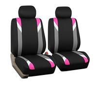 FH Group Housses de siège Avant en Tissu pour sièges de Voiture à Dossier Bas avec appuie-tête Amovible, Ajustement Universel, Compatible avec airbag pour SUV, berline, fourgonnette - Rose