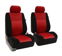 FH GROUP Housses de siège de Voiture avec appuie-tête Amovible, Ajustement Universel, Compatible avec airbag - Rouge 3D Air Mesh