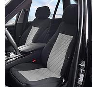FH GROUP Neosupreme Ensemble de Housses de siège Avant de Voiture avec appuie-tête Amovible, Ajustement Universel, compatibles avec airbag - Gris/Noir
