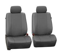 FH GROUP PU007GRAY102 Lot de 2 Housses de siège baquet en Similicuir de Luxe (compatibles avec airbag) Gris