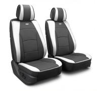 FH Group PU205WHITE102 Ensemble Avant en Similicuir Ultra Confortable à Ajustement Universel. Coussins de siège Automobiles Blancs adaptés à la Plupart des Voitures