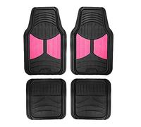 FH Group Tapis de sol automobile - En caoutchouc robuste Monster Eye pour voitures, ajustement universel, tapis Climaproof, découpables, la plupart des berlines, VUS, camions Rose