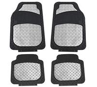 FH Group Tapis de Sol Automobile - Tapis de Sol en Caoutchouc métallique Robuste pour Voitures, Ajustement Universel, Tapis de Sol Climaproof, Tapis de Sol découpables pour la Plupart des berlines,