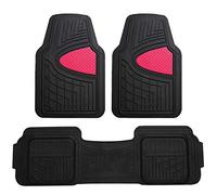 FH Group Tapis de Sol de Voiture en Caoutchouc très résistant pour Voitures, Ajustement Universel, Tapis de Sol pour Voiture, Tapis de Sol Climaproof pour la Plupart des berlines, SUV, camions Rose