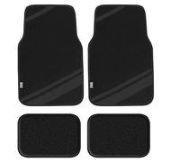 FH Group Tapis de Sol de Voiture - Tapis de Sol Noir pour Voitures, Ajustement Universel, Tapis de Sol de Voiture Tout Usage, Tapis de Protection pour la Plupart des berlines, SUV, camions