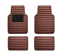 FH Group Tapis de Sol - Tapis de Sol en Cuir synthétique pour Voitures, Ajustement Universel, Tapis de Sol de Voiture Tout Usage, Tapis de Protection en Cuir synthétique pour la Plupart des berlines,