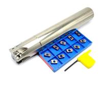 FH03 fraise à alimentation rapide, coupe allongée de 200mm, poignée en alliage MFH CNC tige LOGU fraisage Inserts tournage 030310ER Plaquettes de Carbure CNC(C32-32 and PR1225)