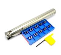 FH03 fraise à alimentation rapide, coupe allongée de 200mm, poignée en alliage MFH CNC tige LOGU fraisage Inserts tournage 030310ER Plaquettes de Carbure CNC(C25-25 and PR1535)