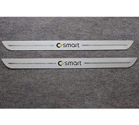 FHACAD 2 Pièces Plaques Plinthes en Acier Inoxydable pour Smart 451 453 Fortwo, Protection de Seuil de Porte de Voiture Anti-éraflures Threshold Bar