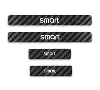 FHACAD 4 Pièces Protection Seuil de Porte de Voiture pour Smart Fortwo Forfour 450 451 453,Plinthes Garniture Accessoires,Anti-Dirty Antidérapan Résistant Aux Rayures,White