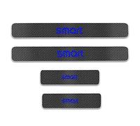 FHACAD 4 Pièces Protection Seuil de Porte de Voiture pour Smart Fortwo Forfour 450 451 453,Plinthes Garniture Accessoires,Anti-Dirty Antidérapan Résistant Aux Rayures,Blue