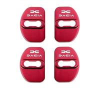 FHACAD Lot de 4 Couvercle de Serrure Porte Voiture pour Dacia Duster 2 2018-2022 2023, Couverture Serrure Porte Voiture en Acier Inoxydable Accessoires,A-Red