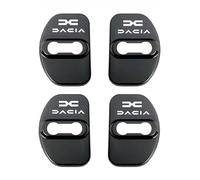 FHACAD Lot de 4 Couvercle de Serrure Porte Voiture pour Dacia Duster 2 2018-2022 2023, Couverture Serrure Porte Voiture en Acier Inoxydable Accessoires,A-Black