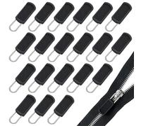 FHBHJNATC 20 Pièces Tirette Fermeture Eclair Remplacement, Reparation Fermeture Eclair, Zip String, Fermetures Éclair Amovibles pour Fermetures Éclair de Rechange, Valises, Vestes, Sacs à Dos (Noir)