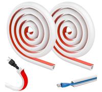 FHBHJNATC Goulotte Passe Cable, Cache Cable TV Mural, Passe Cable Sol, Chemin de Câbles Autocollant pour Dissimuler Les Câbles sur Les Murs et Les Sols avec Son Propre Support Autocollant (2M)