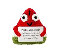 FHBHJNATC Poupée Tricotée, Poupée Tricotée en Forme De, Mini Poupée en Peluche Tricotée, Cadeau pour Remonter Le Moral d'un Ami, Décoration De Fête Encourageante Cadeau D'adieu Collègue (Rouge)