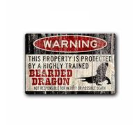 Fhdang Decor Pogona Signes Plaque en métal, drôle, Pogona Accessoires, Lézard Pancarte, Petit Cadeau pour Animal Domestique, Animal Domestique, Plaque en métal, SS1 _ 007