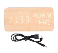 FHE GOTOTOP Horloge de contrôle du son Réveil numérique LED Réveil en bois Contrôle du son 3 Réglage de la luminosité.