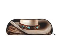 FHEBNDS American West Trousse de maquillage en cuir avec fermeture éclair pour homme et femme - Grand étui à crayons - Esthétique - Trousse à crayons - Trousse de maquillage en cuir avec fermeture