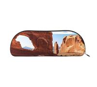 FHEBNDS Arches National Park Trousse de maquillage pour homme et femme Grande trousse à crayons esthétique, pochette à crayons, porte-monnaie, trousse à cosmétiques en cuir avec fermeture éclair