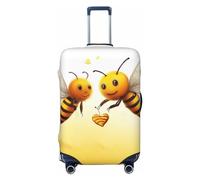 FHEBNDS Bee Love Honey Housse de bagage lavable approuvée par la TSA élastique Spandex Protection anti-rayures pour bagages de voyage Convient aux bagages de 45,7 à 81,3 cm, Noir , S