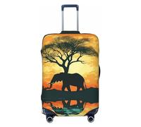 FHEBNDS Belle housse de bagage éléphant lavable approuvée par la TSA élastique Spandex protection valise protecteur anti-rayures housse de bagage de voyage housse pour bagages de 45,7 à 81,3 cm, Noir
