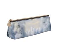 FHEBNDS Belle trousse de maquillage d'hiver pour femmes et hommes, grande trousse à crayons, pochette à monnaie, trousse de maquillage en cuir avec fermeture éclair, organiseur de bureau, essentiels