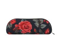 FHEBNDS Belle trousse de maquillage en cuir avec fermeture éclair pour homme et femme - Grande trousse à crayons - Esthétique - Trousse à crayons - Trousse de maquillage en cuir avec fermeture éclair