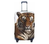 FHEBNDS Big Tiger Housse de bagage lavable approuvée par la TSA en élasthanne élastique anti-rayures pour bagages de voyage de 45,7 à 81,3 cm, Noir , L