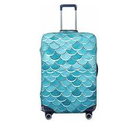 FHEBNDS Blue Waves Squama Housse de bagage lavable en élasthanne élastique et anti-rayures pour bagages de 45,7 à 81,3 cm, Noir , XL