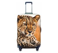 FHEBNDS Cheetah Waiting for an Opportunity Housse de bagage lavable Approuvé par la TSA Élastique Spandex Housse de protection anti-rayures pour bagages de voyage Convient aux bagages de 45,7 à 81,3