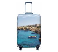 FHEBNDS Coastal of Malta Housse de bagage lavable approuvée par la TSA en élasthanne élastique Protection anti-rayures pour bagages de voyage Convient aux bagages de 45,7 à 81,3 cm, Noir , S