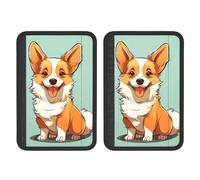 FHEBNDS Corgi Lot de 2 housses universelles douces et confortables pour ceinture de sécurité de voiture Motif chien mignon