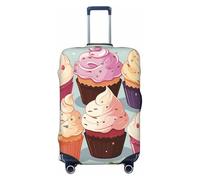 FHEBNDS Delicious Cupcakes Housse de bagage lavable approuvée par la TSA en élasthanne élastique anti-rayures pour bagages de voyage de 45,7 à 81,3 cm, Noir , S