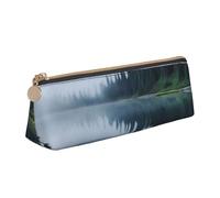 FHEBNDS Foggy Lake by Mount Rainier Trousse de maquillage pour homme et femme - Grande trousse à crayons esthétique, pochette à crayons, porte-monnaie, trousse de maquillage en cuir avec fermeture
