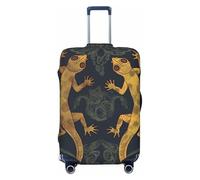 FHEBNDS Gecko Lizards Housse de bagage lavable approuvée par la TSA en élasthanne élastique Protection anti-rayures pour bagages de voyage Convient aux bagages de 45,7 à 81,3 cm, Noir , M