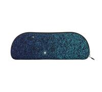 FHEBNDS Grande trousse de maquillage à paillettes bleu sarcelle pour homme et femme, grande trousse à crayons, pochette à monnaie, trousse de maquillage en cuir avec fermeture éclair, organiseur de