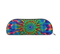 FHEBNDS Grande trousse de maquillage colorée tie-dye pour homme et femme - Trousse à crayons esthétique - Pochette à pièces de monnaie - Trousse de maquillage en cuir avec fermeture éclair