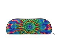 FHEBNDS Grande trousse de maquillage colorée tie-dye pour homme et femme - Trousse à crayons esthétique - Pochette à pièces de monnaie - Trousse de maquillage en cuir avec fermeture éclair
