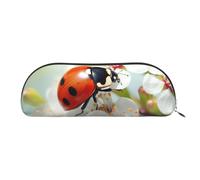 FHEBNDS Grande trousse de maquillage en cuir avec fermeture éclair et motif papillon coccinelle pour homme et femme, grande trousse à crayons esthétique, trousse de maquillage en cuir avec fermeture