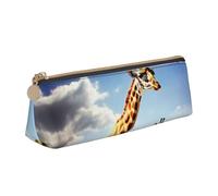 FHEBNDS Grande trousse de maquillage en cuir avec fermeture éclair motif girafe sauvage pour homme et femme, trousse à crayons, trousse à crayons, porte-monnaie, trousse de maquillage en cuir avec
