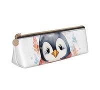 FHEBNDS Grande trousse de maquillage en cuir avec fermeture éclair - Motif pingouin mignon - Pour homme et femme