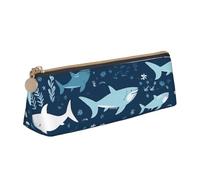 FHEBNDS Grande trousse de maquillage en cuir avec fermeture éclair - Motif requins - Pour homme et femme