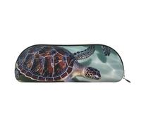 FHEBNDS Grande trousse de maquillage en cuir avec fermeture éclair - Motif tortues de mer - Pour homme et femme - Trousse à crayons - Trousse de maquillage en cuir avec fermeture éclair - Organiseur